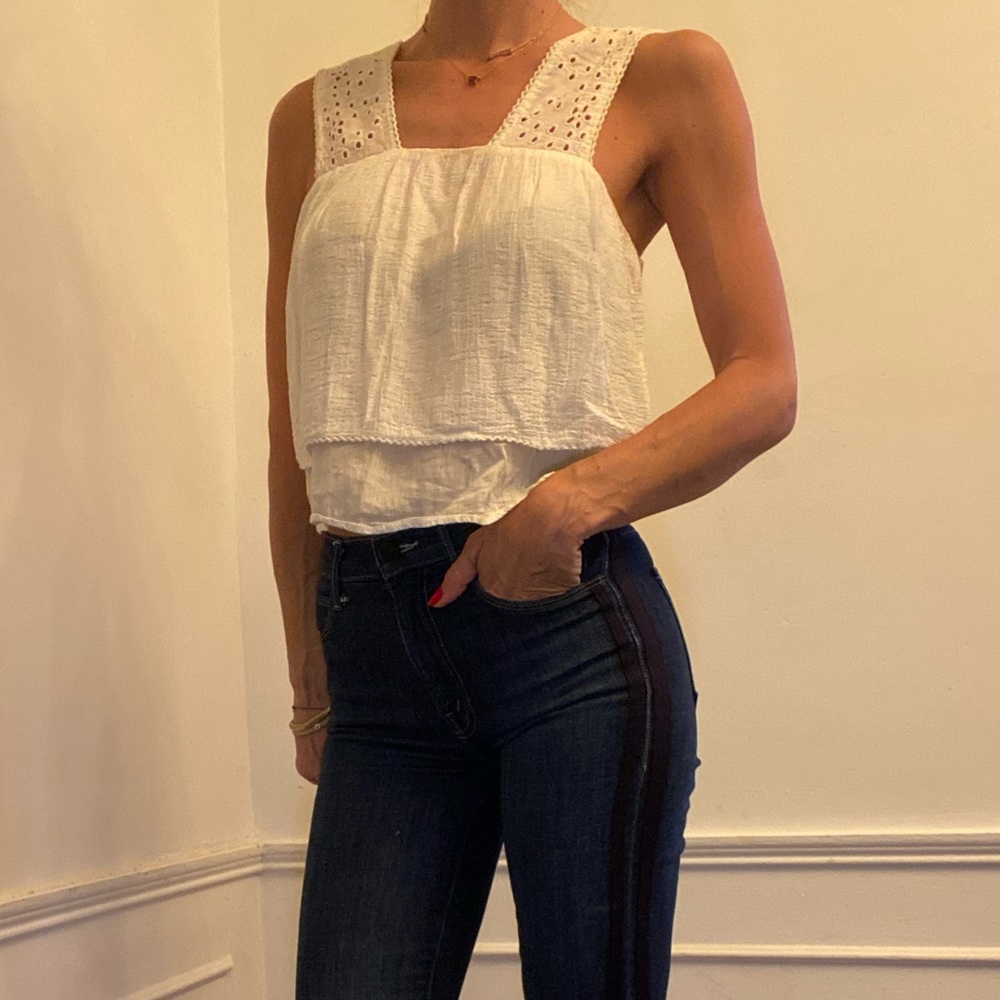 Zara Double layer top with embroidered straps